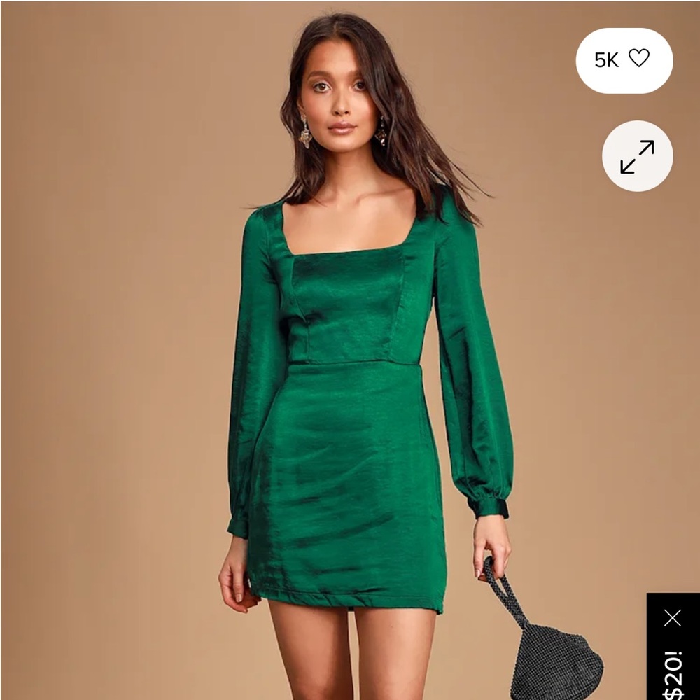 Lulu's Emerald Long Sleeve Dress
